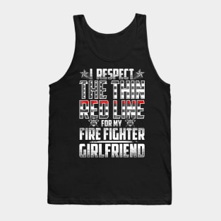 Fire Fighter Girlfriend Thin Red Line Tank Top